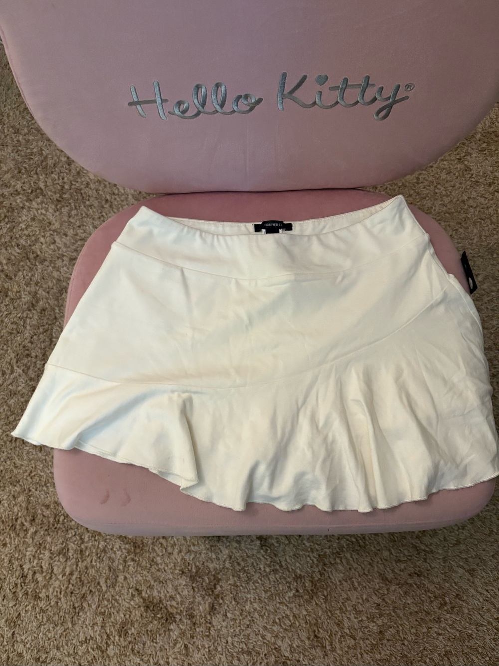 Forever 21 White Flounced Skater Skirt